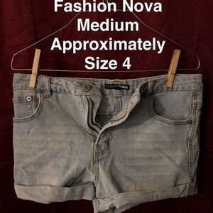 Fashion Nova Women's Blue Denim Shorts